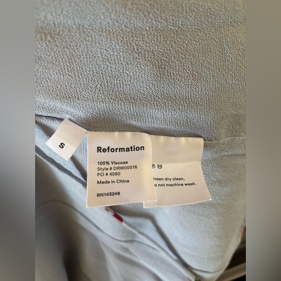 Reformation Garnet Wrap Dress Size Small Blue Poppy - Picture 8 of 8